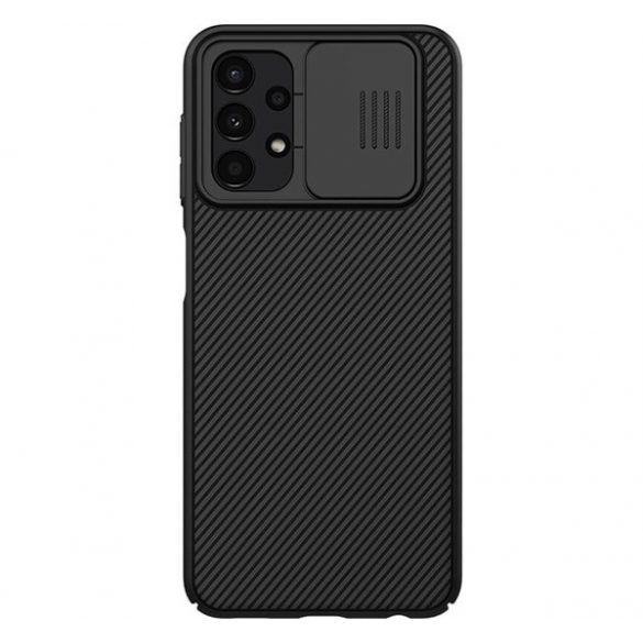 NILLKIN CAMSHIELD protecție din plastic pentru telefon (cadru din silicon, rezistență medie la impact, protecție cameră foto, cu dungi) negru Samsung Galaxy A13 4G (SM-A135F / A137F)