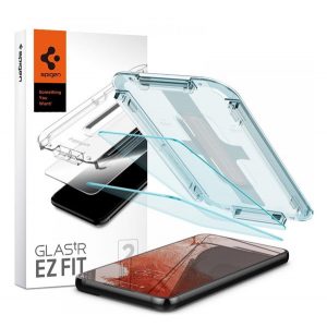 SPIGEN EZ FIT sticlă de protecție pentru ecran 2buc (2.5D, prietenos cu carcasă, ultra-subțire, 0.2mm, 9H + cadru auxiliar) TRANSPARENT Samsung Galaxy S22 5G (SM-S901)