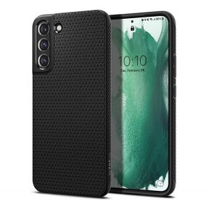 Protectie de telefon din silicon SPIGEN LIQUID AIR (rezistenta medie la impact, colt cu perna de aer, model romb) NEGRU Samsung Galaxy S22 Plus 5G (SM-S906)