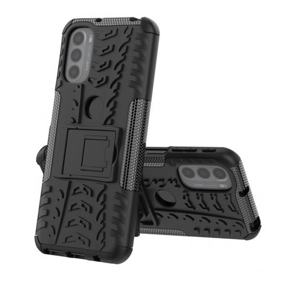 Protecție din plastic pentru telefon Defender (rezistență medie la impact, interior din silicon, model anvelope auto) negru Motorola Moto G41 (XT2167), Motorola Moto G31 (XT2173)