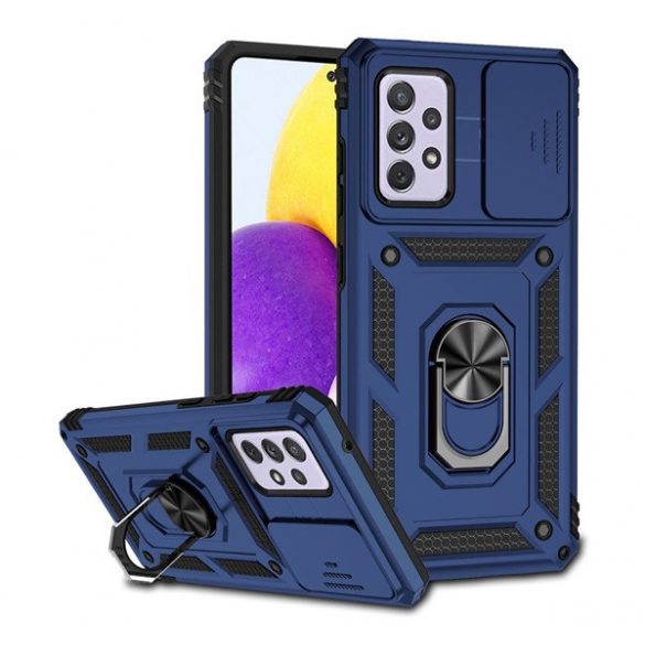 Protecție din plastic pentru telefon Defender (rezistență medie la impact, interior din silicon, inel suport telefon, protecție cameră) pentru Samsung Galaxy A52 4G (SM-A525F), Samsung Galaxy A52s 5G (SM-A528), Samsu