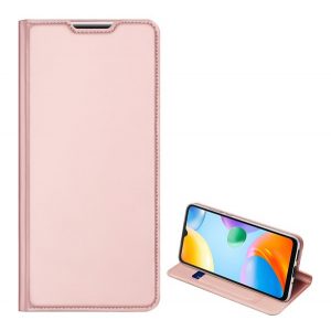 Husa DUX DUCIS SKIN PRO in picioare, efect piele (FLIP, deschidere laterala, suport card bancar, functie suport birou) ROSE GOLD Xiaomi Redmi 10C