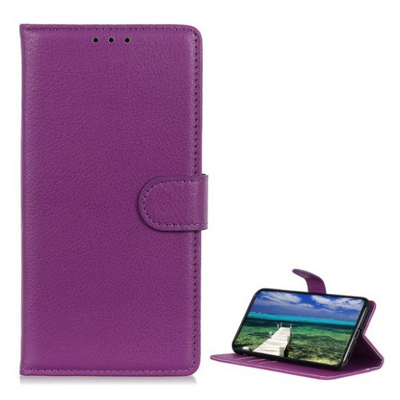 Carcasă în picioare, efect piele (FLIP, deschidere laterală, funcție de suport pentru desktop, premium) PURPLE Xiaomi Redmi Note 11 4G (Redmi Note 11S)