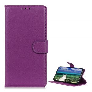 Carcasa in picioare, efect piele (FLIP, deschidere laterala, functie suport desktop, premium) PURPLE Realme C35