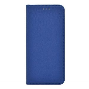 Husă în picioare, efect piele (FLIP, deschidere laterală, funcție suport pentru masă, model romb) ALBASTRU ÎNCHIS Samsung Galaxy M53 (SM-M536)