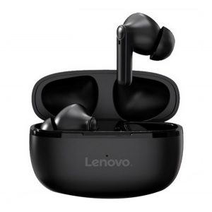 LENOVO HT05 cască bluetooth Stereo (v5.0, TWS, microfon, rezistent la cădere, anulare a zgomotului + încărcător) NEGRU