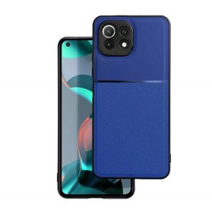 Protectie din plastic pentru telefon (cadru din silicon, rezistenta medie la impact, placa metalica incorporata, spate cu efect piele, model in dungi) ALBASTRU INCHIS Xiaomi Mi 11 Lite 5G, Xiaomi 11 Lite 5G NE, Xiaomi Mi 11 Lite