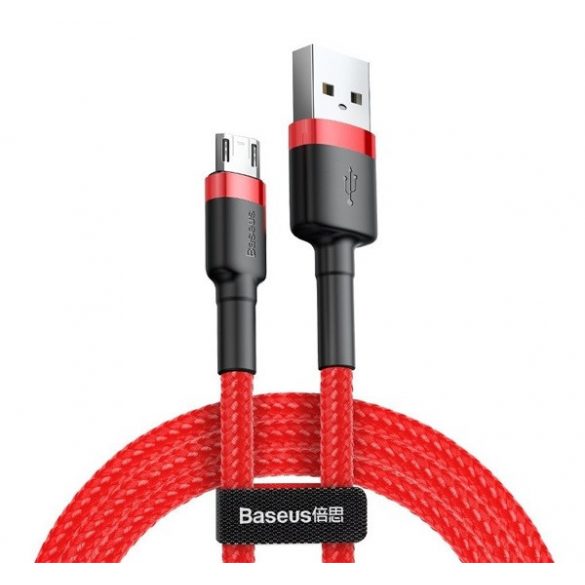 Cablu de date BASEUS CAFULE (USB - microUSB, 1.5A, incarcator rapid, 200cm, anti-rupere) RED