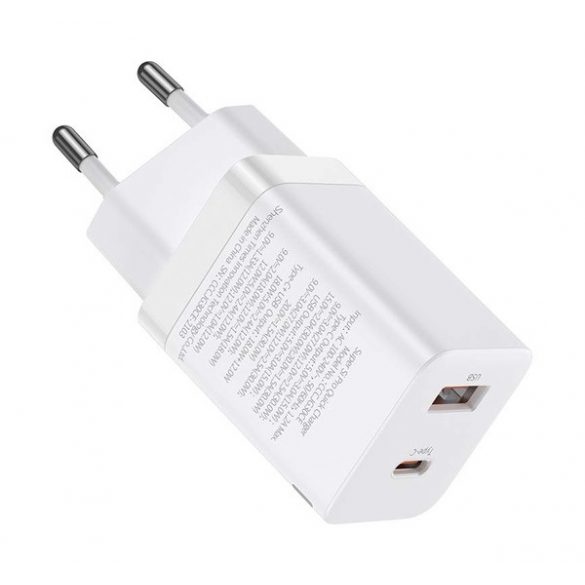 BASEUS SUPER SI PRO încărcător de rețea USB + priză Type-C (30W, încărcător rapid PD 3.0) ALB