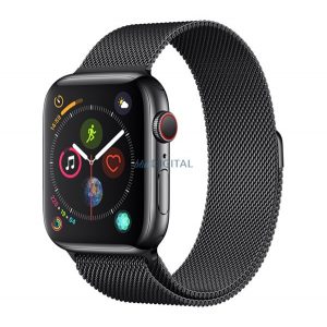 DEVIA ELEGANT Curea (dimensiune personalizată, mică, metal, curea Milanese, magnetică) BLACK Apple Watch Series 10 42mm, Watch Series SE 40mm, Watch Series SE 2 40mm