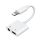 Adaptor audio JOYROOM S-Y104 și cablu de încărcare (distribuitor, lightning + mufa jack de 3,5 mm - lightning) ALB Apple iPhone 14 Pro, iPhone 14 Plus, iPhone 14