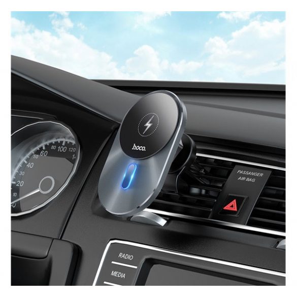 Suport auto HOCO CA91 (pentru ventilație, încărcător rapid, 15W, MagSafe) DARK GREY