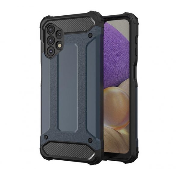 Protector de telefon din plastic Defender (rezistență medie la impact, colț cu pernă de aer, interior din silicon, efect metalic) ALBASTRU ÎNCHIS Samsung Galaxy A53 (SM-A536) 5G