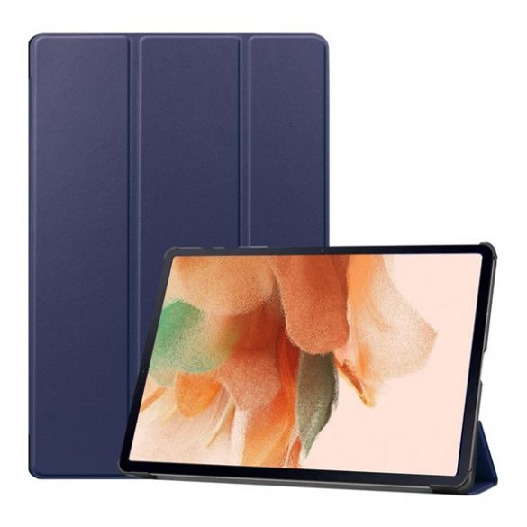 Husă în picioare, efect piele (FLIP, deschidere laterală, TRIFOLD, suport desktop) ALBASTRU ÎNCHIS Samsung Galaxy Tab S7 Plus WIFI (SM-T970), Samsung Galaxy Tab S7 FE WIFI 12.4 (SM-T733)