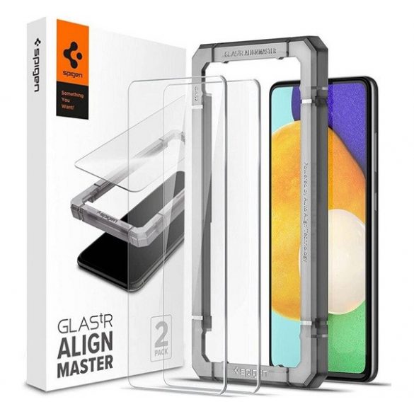 SPIGEN ALM FC sticlă de protecție pentru ecran 2 buc (2.5D, fără amprentă, foarte rezistent la zgârieturi, 9H, ultra-subțire, evidențiere de culoare) TRANSPARENT Samsung Galaxy A52s 5G (SM-A528), Samsung Galaxy A52 4G (SM-A525F) , S