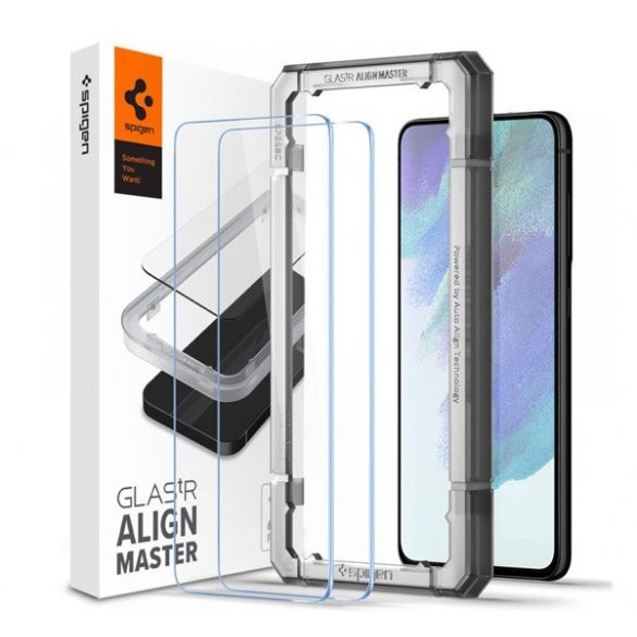 SPIGEN ALM FC folie sticlă protecție ecran2pcs (2.5D, rezistent la amprente, extra rezistent la zgârieturi, 9H, ultra-subțire, evidențierea culorilor) pentru Samsung Galaxy S21 FE (SM-G990)