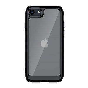 Protecție din plastic pentru telefon (cadru din silicon, rezistență medie la impact, spate transparent) negru Apple iPhone SE 2 (2020), Apple iPhone SE 3 (2022), Apple iPhone 8 4.7, Apple iPhone 7 4.7