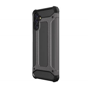 Protector de telefon din plastic Defender (rezistență medie la impact, colț cu pernă de aer, interior din silicon, efect metalic) NEGRU Samsung Galaxy A13 5G (SM-A136), Samsung Galaxy A04s (SM-A047F)