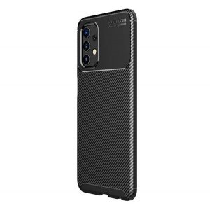 Protectie din silicon pentru telefon (rezistenta medie la impact, colt cu perna de aer, model carbon) NEGRU Samsung Galaxy A32 4G (SM-A325)