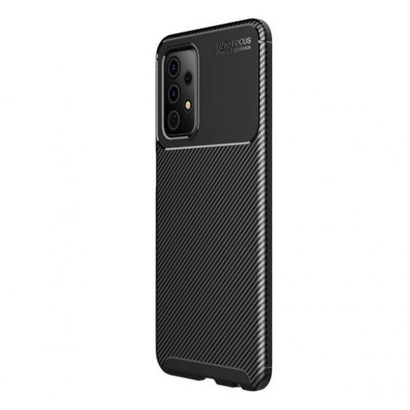 Protector de telefon din silicon (rezistență medie la impact, colț cu pernă de aer, model carbon) NEGRU Samsung Galaxy A52 4G (SM-A525F), Samsung Galaxy A52s 5G (SM-A528), Samsung Galaxy A52 5G (SM-A526F)