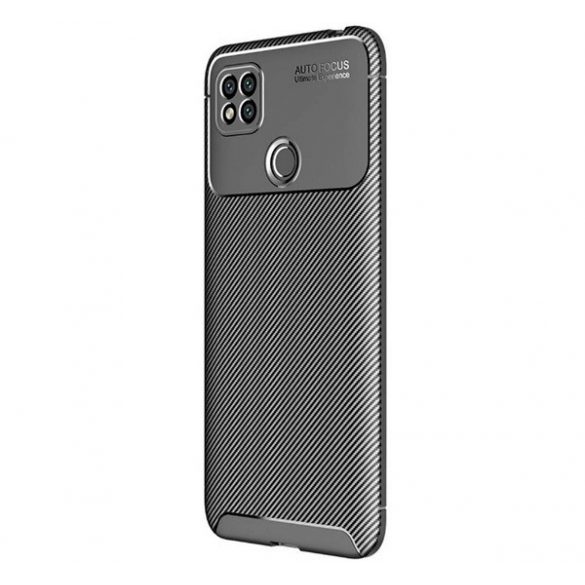 Protectie de telefon din silicon (rezistenta medie la impact, colt cu perna de aer, model carbon) NEGRU Xiaomi Redmi 10A, Xiaomi Redmi 9C