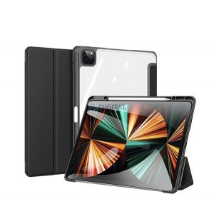 DUX DUCIS TOBY Husă din piele cu efect permanent (Active FLIP, deschidere laterală, TRIFOLD, birou, suport pentru creion) NEGRU Apple IPAD Air 13 (2024), IPAD Pro 12.9 (2022), IPAD Pro 12.9 (2020)