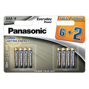 Baterie super durabilă PANASONIC EVERYDAY POWER (AAA, LR03EPS, 1,5 V, alcalină) 8 buc/pachet