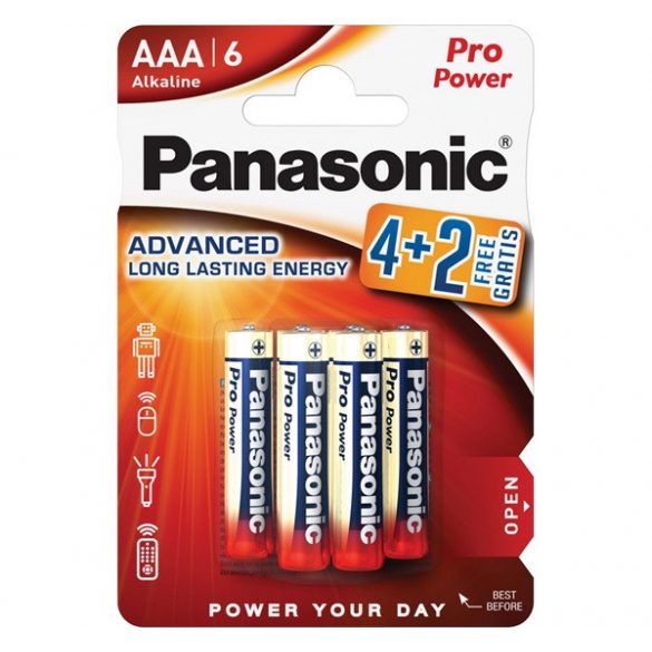 Baterie PANASONIC PRO POWER cu durată de viață foarte lungă (AA, LR6PPG, 1.5V, alcalină) 6 buc / pachet