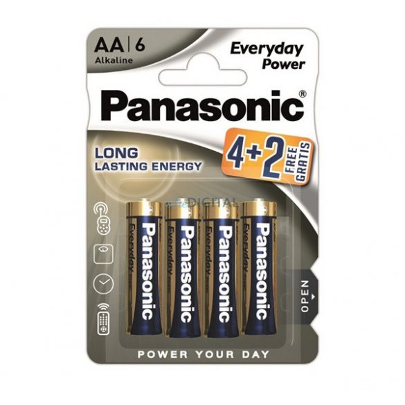 Baterie super durabilă PANASONIC EVERYDAY POWER (AA, LR6EPS, 1,5 V, alcalină) 6 buc/pachet