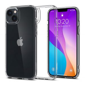 Protectie de telefon din plastic SPIGEN ULTRA HYBRID (rezistenta la impact mediu, cadru perna de aer din silicon) TRANSPARENT Apple iPhone 14 Plus