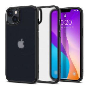 Protectie de telefon din plastic SPIGEN ULTRA HYBRID (rezistenta la impact mediu, cadru perna de aer din silicon) NEGRU Apple iPhone 14