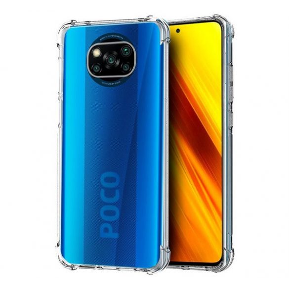 Protector de telefon din silicon (rezistenta la impact, colt cu perna de aer) TRANSPARENT Xiaomi Poco X3 NFC, Poco X3 Pro