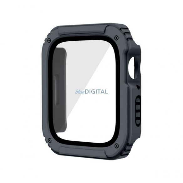 Cadru din plastic (rezistent la impact + sticla protectoare pentru ecran) DARK GREY Apple Watch Series 7 41mm