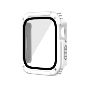 Cadru din plastic (rezistent la impact + sticla protectoare pentru ecran) ALB Apple Watch Series 3 42mm