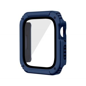 Cadru din plastic (rezistent la impact + sticla de protectie a ecranului) BLUE INCHIS Apple Watch Series 3 42mm