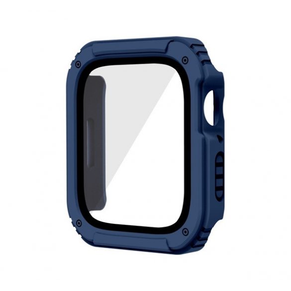 Cadru din plastic (rezistent la impact + sticla de protectie a ecranului) BLUE INCHIS Apple Watch Series 3 42mm