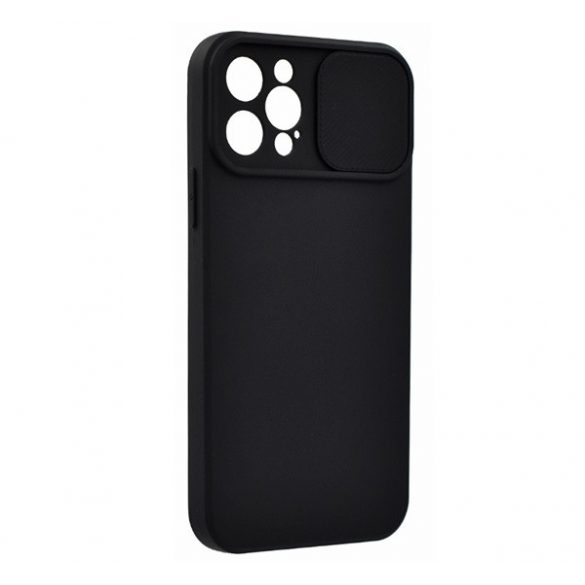 Protectie de telefon din silicon (mat, interior microfibra plus, protectie camera) NEGRU Apple iPhone 12 Pro