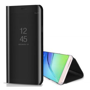 Husă stativă(active FLIP, deschidere laterală, desktop, suprafață oglindită, Mirror View Husă) Negru Honor X8 4G