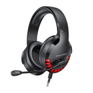 Căști AWEI ES-770I STEREO (jack de 3,5 mm/conector USB, control volum, gamer) NEGRU