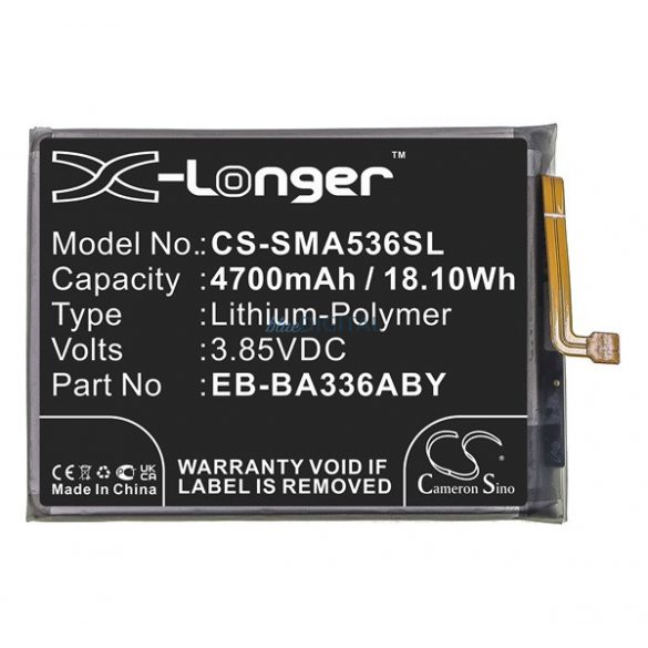 Baterie CAMERON SINO Li-Polymer (3,85V/4700mAh, compatibil cu Samsung EB-BA336ABY) NEGRU Samsung Galaxy A53 (SM-A536) 5G