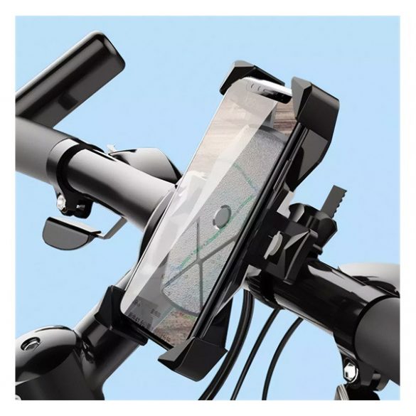 Suport telefon DEVIA VOYAGER pentru biciclete si motociclete (universal, se poate atasa la ghidon, se poate roti, dimensiune 4,7 - 6") NEGRU