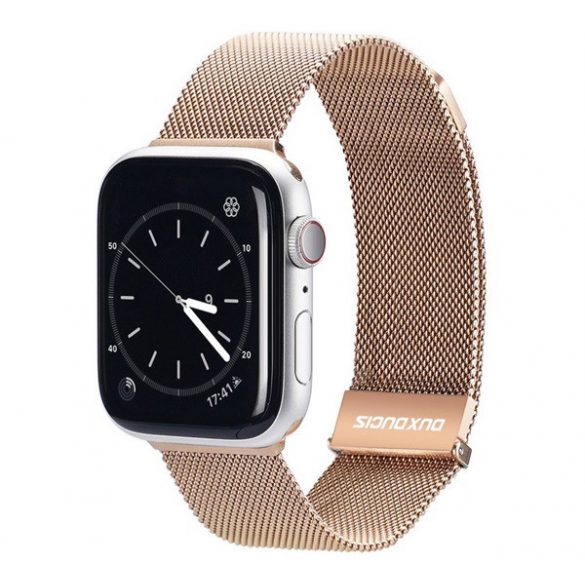 Curea de schimb DUX DUCIS (dimensiune personalizată, mică, aluminiu, milaneză, magnetică) GOLD Apple Watch Series SE 40 mm, Apple Watch Series 7 41 mm, Apple Watch Series 6 40 mm, Apple Watch Series 5 40 mm, Apple Watch Series 4 40 mm, Apple Watch S