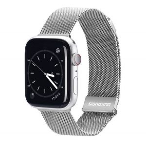 Curea de schimb DUX DUCIS (dimensiune personalizată, mare, aluminiu, milaneză, magnetică) SILVER Apple Watch Series SE 44mm, Apple Watch Series 2 42mm, Apple Watch Series 3 42mm, Apple Watch Series 4 44mm, Apple Watch Series 5 44mm, Apple Watch Seri