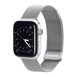 Curea de schimb DUX DUCIS (dimensiune personalizată, mică, aluminiu, milaneză, magnetică) SILVER Apple Watch Series SE 40mm, Apple Watch Series 2 38mm, Apple Watch Series 3 38mm, Apple Watch Series 4 40mm, Apple Watch Series 5 40mm, Apple Watch Seri