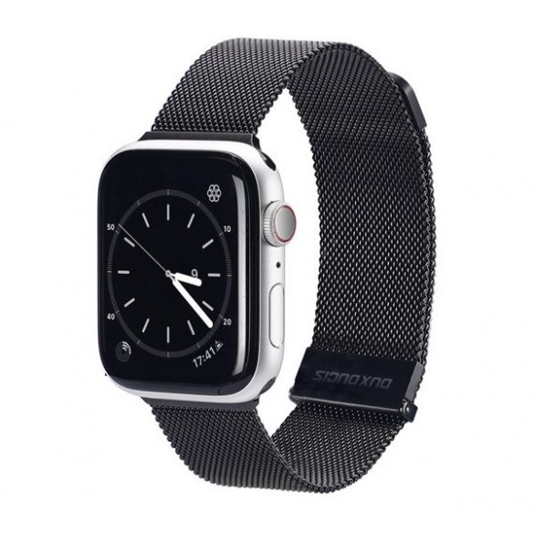 Curea de schimb DUX DUCIS (dimensiune personalizată, mică, aluminiu, milaneză, magnetică) NEGRU Apple Watch Series SE 40 mm, Apple Watch Series 2 38 mm, Apple Watch Series 3 38 mm, Apple Watch Series 4 40 mm, Apple Watch Series 5 40 mm, Apple Watch 