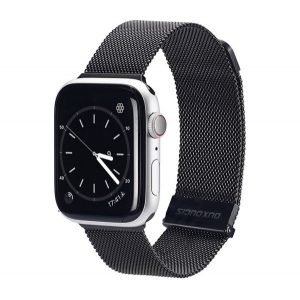 Curea de schimb DUX DUCIS (dimensiune personalizată, mare, aluminiu, milaneză, magnetică) NEGRU Apple Watch Series SE 44mm, Apple Watch Series 2 42mm, Apple Watch Series 3 42mm, Apple Watch Series 4 44mm, Apple Watch Series 5 44mm, Apple Watch Serie