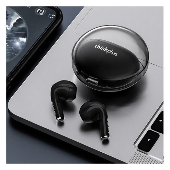 Căști bluetooth LENOVO THINKPLUS LP80 PRO STEREO (v5.3, TWS, microfon, filtrare de zgomot + carcasă de încărcare) NEGRU