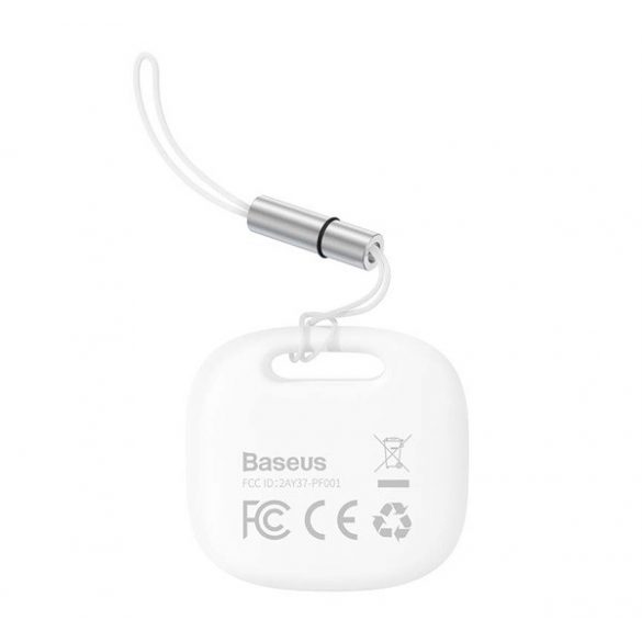 Tracker bluetooth BASEUS T2PRO (pentru breloc, geantă, mașină, urmărire în timp real, baterie CR2032) ALB