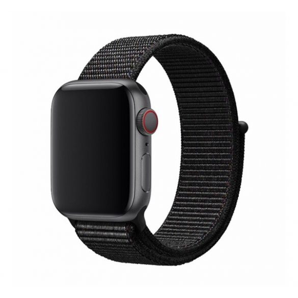 Curea de rezervă DEVIA DELUXE SPORT3 (dimensiune personalizată, mică, textilă, reglabilă) NEGRU Apple Watch Series 4 40mm, Apple Watch Series 5 40mm, Apple Watch Series 6 40mm, Apple Watch Series SE 40mm, Apple Watch Series 3 38mm, Apple Watch Serie