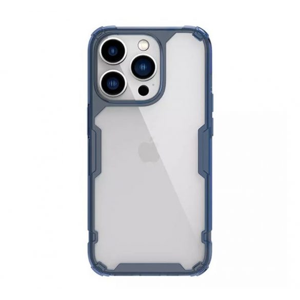 Protector de telefon din plastic NILLKIN NATURE PRO (cadru din silicon, rezistenta medie la impact, colt cu perna de aer) ALBASTRU INCHIS Apple iPhone 14 Pro